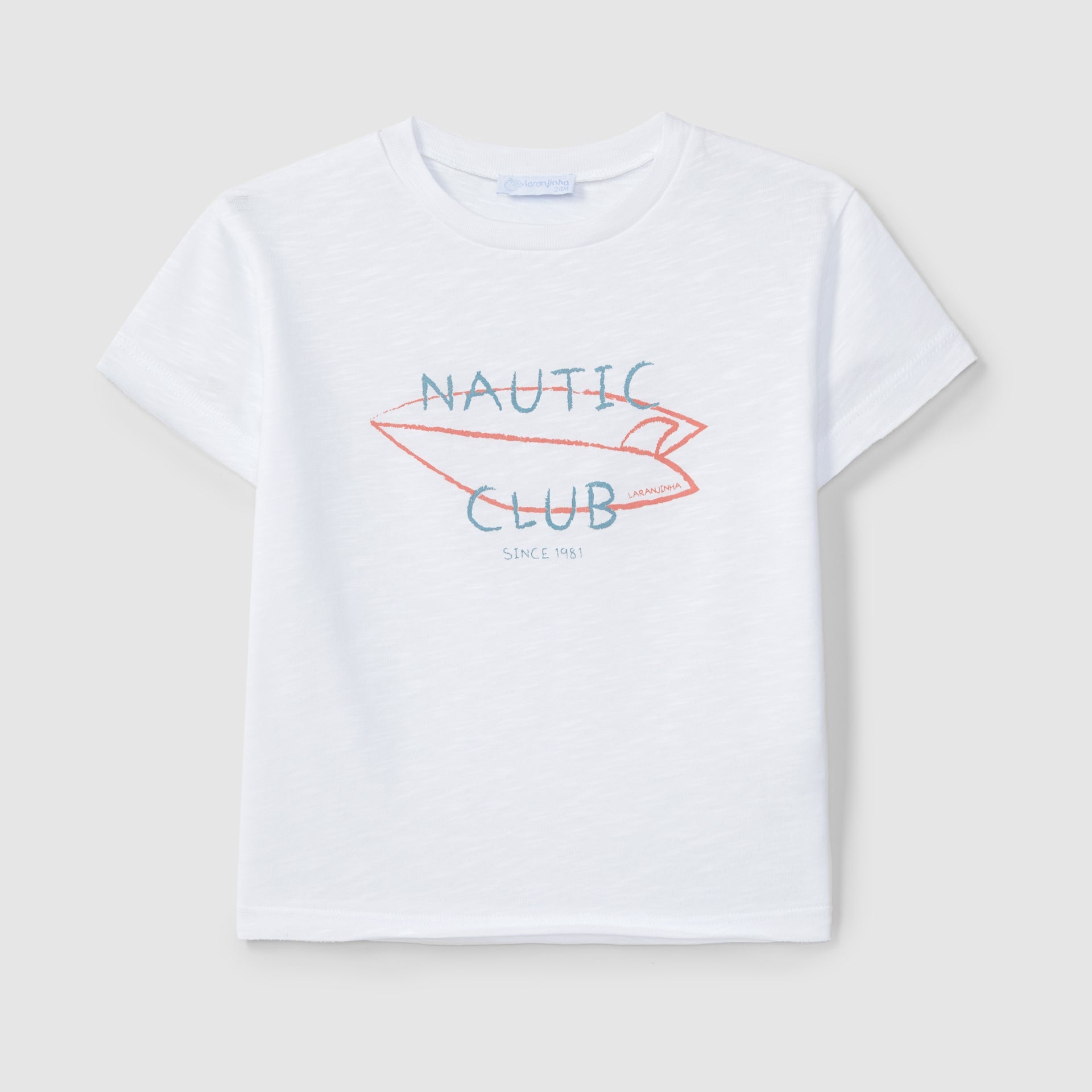 T-shirt "Nautic club" com prancha - Laranjinha