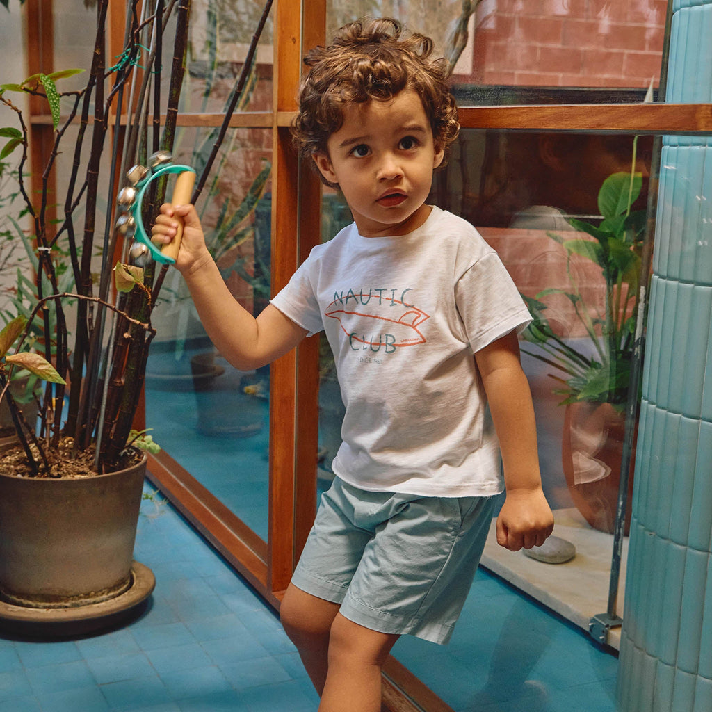 T-shirt "Nautic club" com prancha - Laranjinha