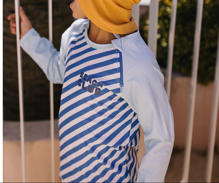 Camisola de proteção solar de manga comprida Stripes Blues & Beyond - Monnëka