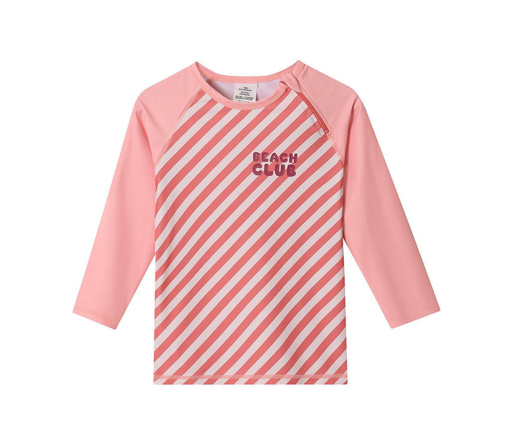 Camisola de proteção solar de manga comprida Stripes Bloom & Blush - Monnëka
