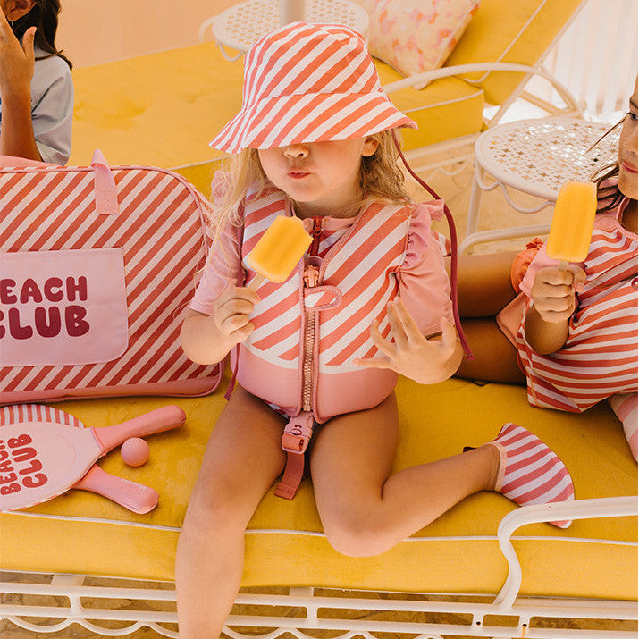 Chapéu reversível Stripes Bloom & Blush - Monnëka