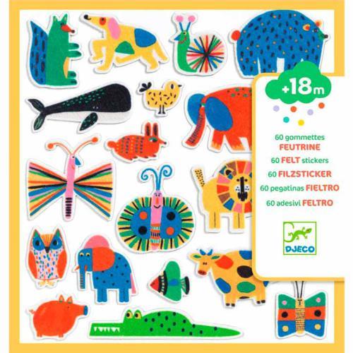 60 Autocolantes de Feltro – Animais
