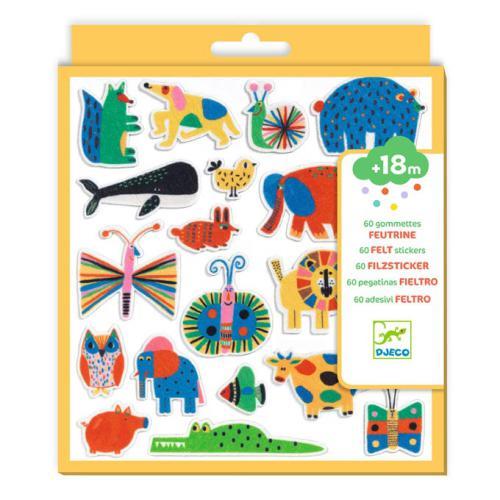 60 Autocolantes de Feltro – Animais