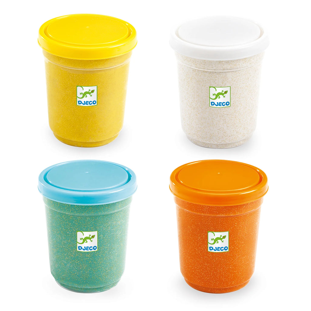 4 Potes de Plasticina Glitter