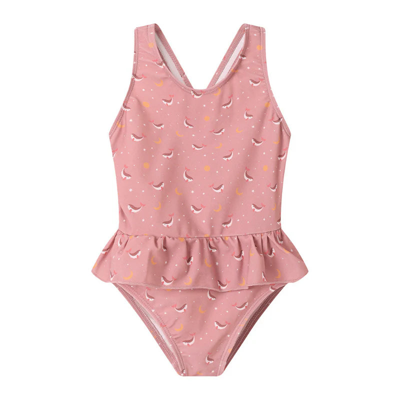 Fato Cruzado com Folhos Whale Pink - Monnëka