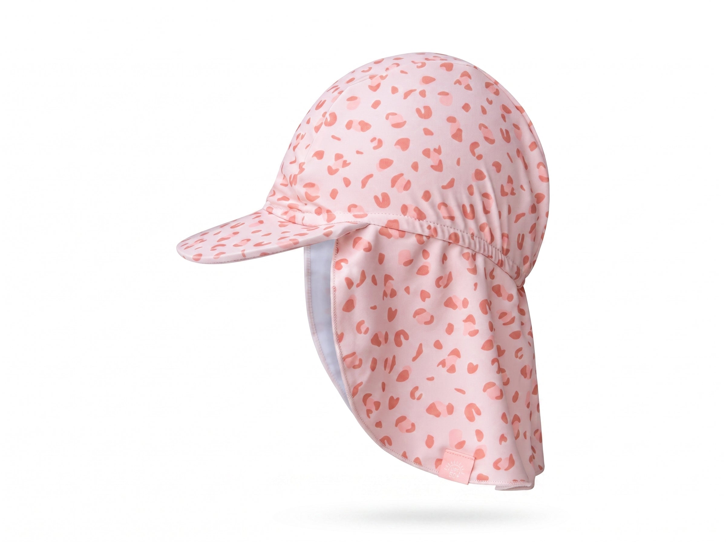 Boné c/ Proteção UV 0-12 Meses – Leopard Old Pink